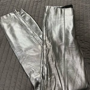 zara metallic leggings